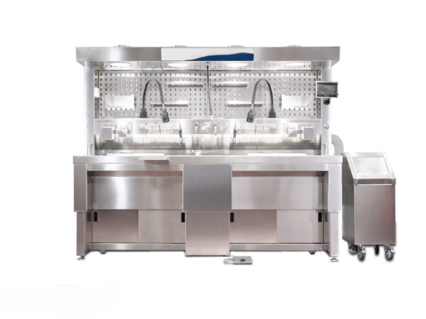 Componentes desmontables y sistema de recirculación de la estación de tallado elevable EVO-ED.