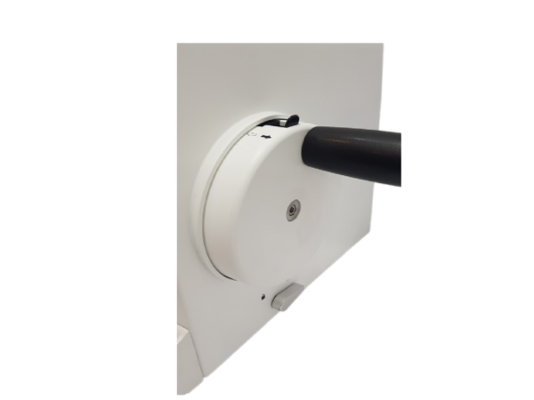 Volante de corte manual del microtomo MR3000 con mango ergonómico y sistema de bloqueo de seguridad