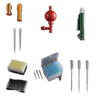 Puntas en rack y pipetas