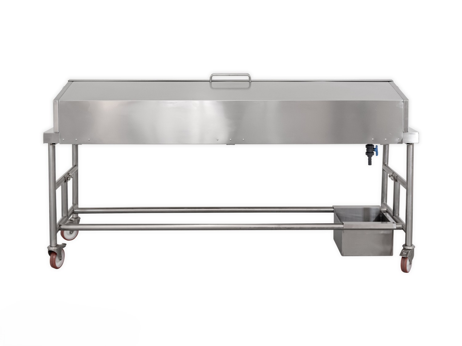 Mesa de disección con tapa abatible modelo 7DT4 en acero inoxidable con drenaje integrado