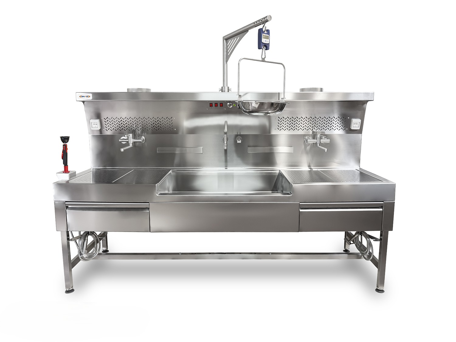 Fregadero de autopsia ATPSINK240 con cubeta profunda, doble superficie lateral y ventilación integrada