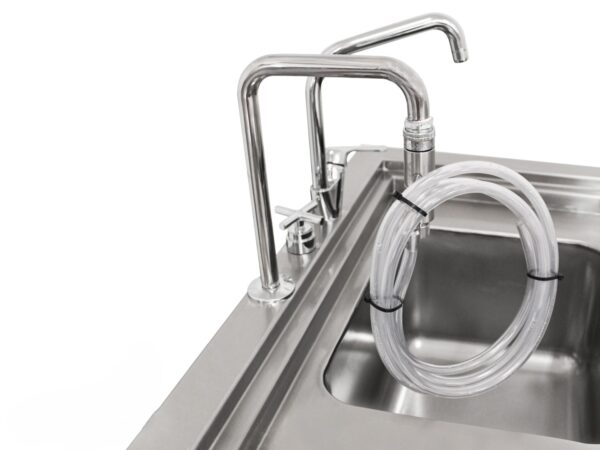 Accesorios estándar de la mesa de autopsia ATPTABLE-EB incluyendo ducha flexible y lavabo con desagüe