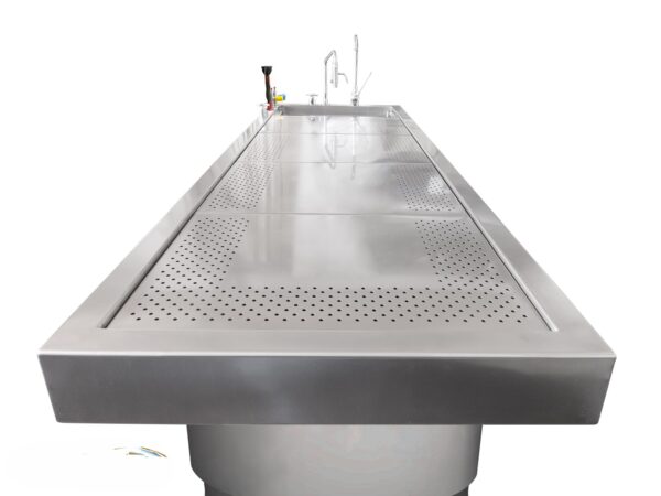 ATPTABLE-ER | Mesa de autopsia con ventilación integrada, rotación 180° y elevación motorizada 80–100