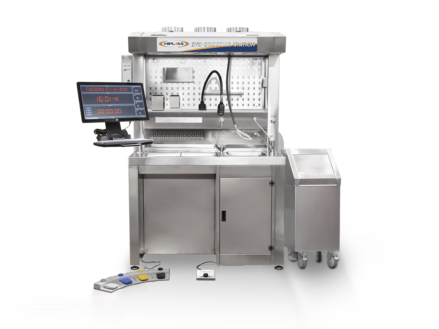 Vista frontal de la estación de tallado fija EVO120SFD-IS con sistema Dualdraft