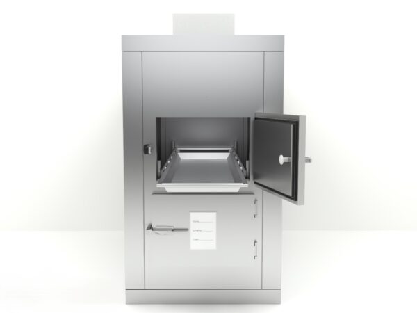 Cámara mortuoria KC21 de 2 cuerpos con puertas pequeñas y acabado en acero inoxidable