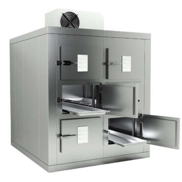 Vista lateral del conjunto KC62 con sistema de refrigeración tipo Roof-top.