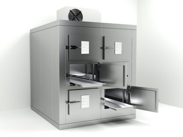 Vista lateral del conjunto KC62 con sistema de refrigeración tipo Roof-top.