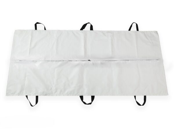 Bolsa de transporte cadavérico con asas reforzadas y estructura robusta