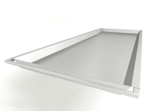 Bandeja estándar de acero inoxidable modelo HTRAY-S sobre superficie limpia.